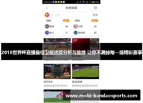 2018世界杯直播最佳卫视选择分析与推荐 让你不漏掉每一场精彩赛事