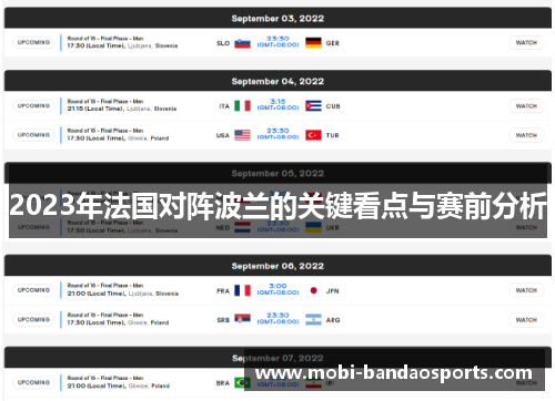2023年法国对阵波兰的关键看点与赛前分析 2023年法国对阵波兰的关键看点与赛前分析